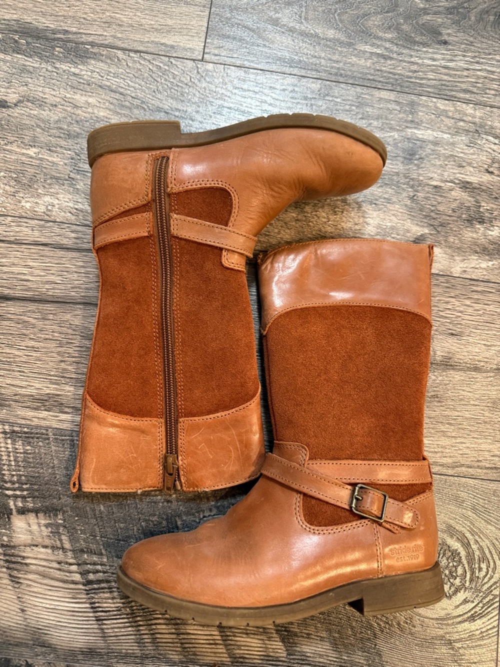 Stride Rite Juliette leather Boots size 13M brown girls gently used